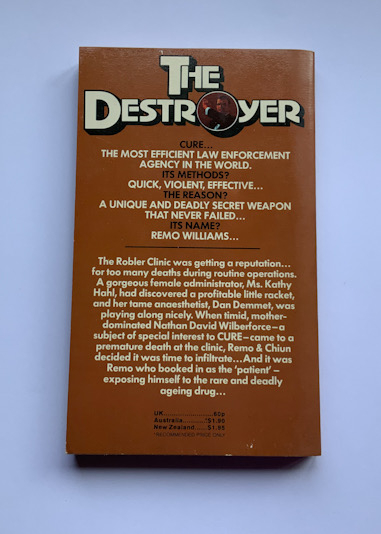 THE DESTROYER MURDER WARD British Pulp fiction book 1976